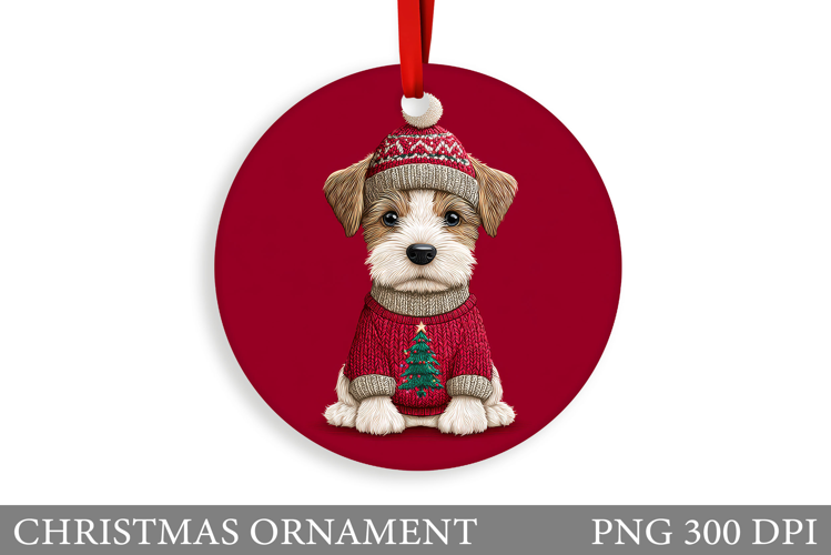Cute Dog Christmas Ornament. Christmas Ornament Design