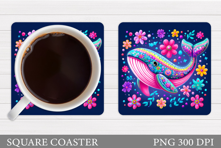 Whale Coaster Design. Whale Sublimation