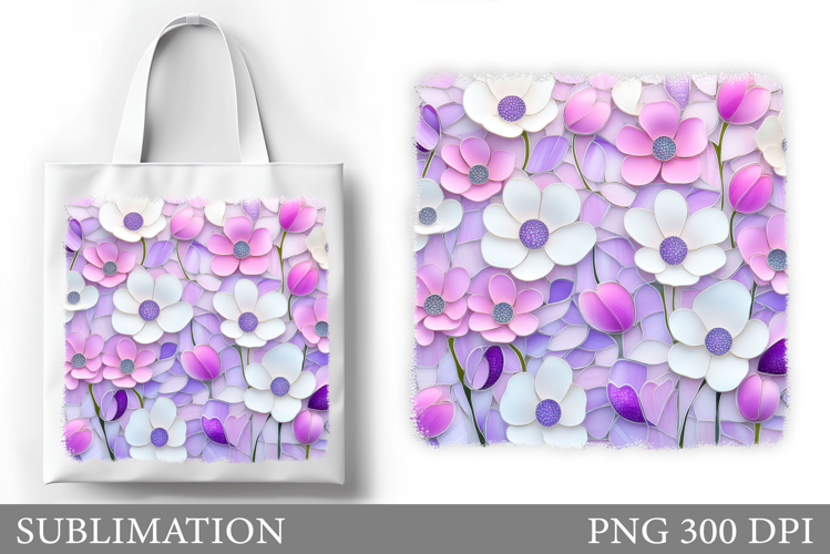 Flowers Tote Bag Design. Floral Tote Bag Sublimation