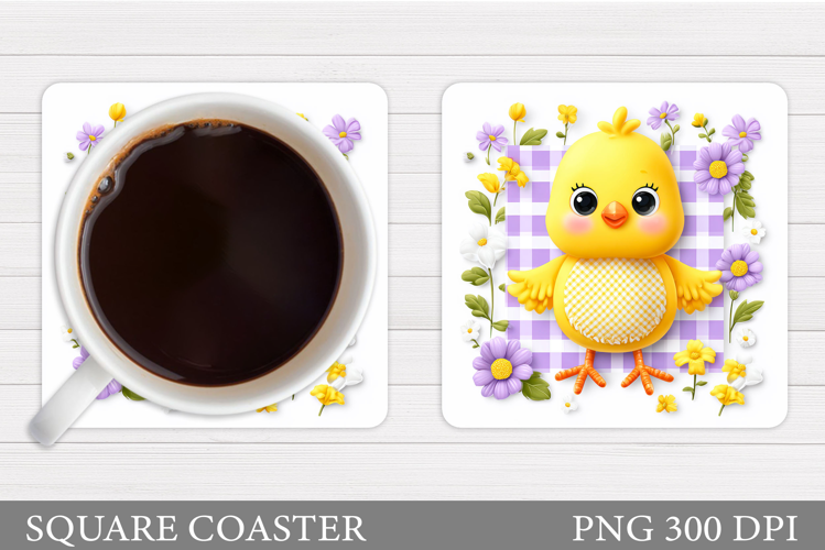 Cute Chick Coaster Design. Spring Chick Coaster Sublimation