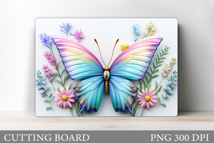 Butterfly Cutting Board. Flowers Cutting Board Sublimation