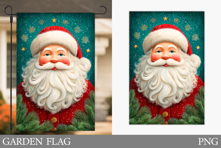Santa Claus Garden Flag. Christmas Garden Flag Sublimation