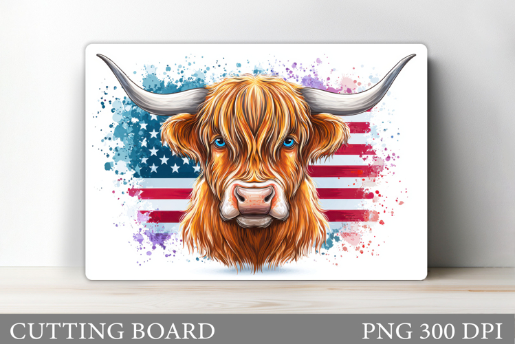 Patriotic Cow Cutting Board. Patriotic Cutting Board Design
