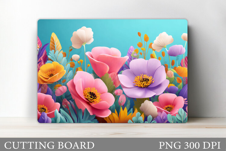 Wildflowers Cutting Board. Flowers Cutting Board Sublimation example image 1