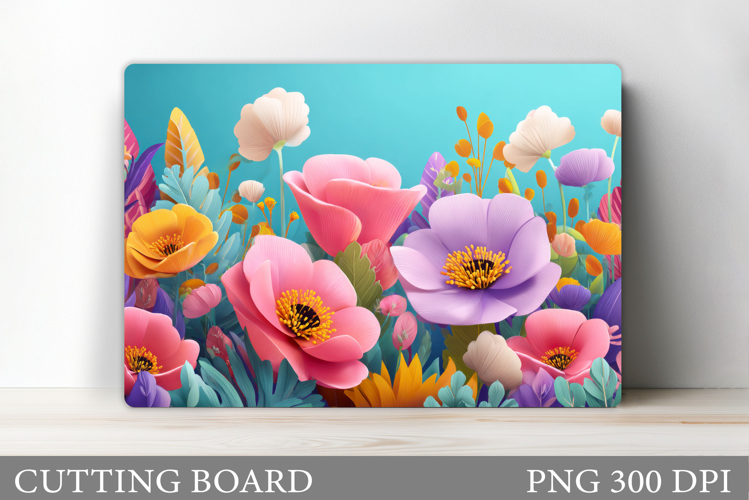 Wildflowers Cutting Board. Flowers Cutting Board Sublimation
