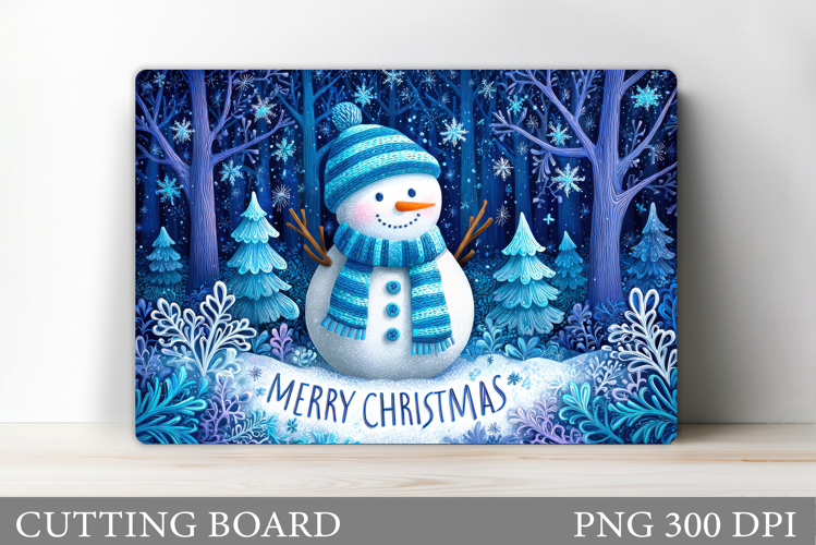 Snowman Cutting Board Design. Christmas Cutting Board