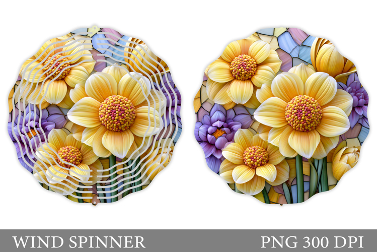 Floral Wind Spinner Sublimation. Flowers Wind Spinner Design