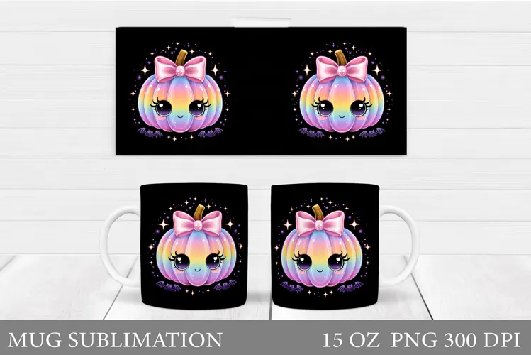 Halloween Pumpkin Mug Design. Halloween Mug Sublimation