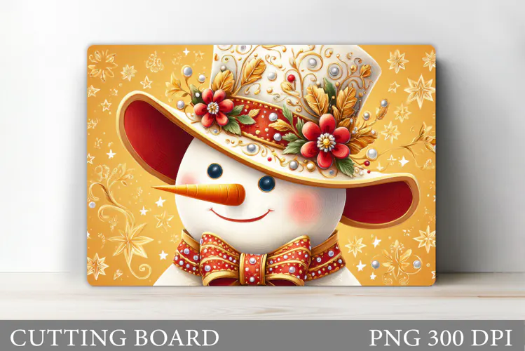 Snowman Cutting Board Design. Christmas Cutting Board