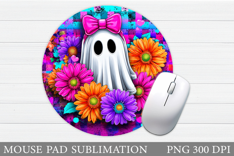 Halloween Ghost Mouse Pad. Halloween Mouse Pad Sublimation example image 1