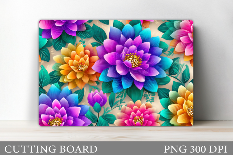 Flowers Cutting Board. Floral Cutting Board Sublimation