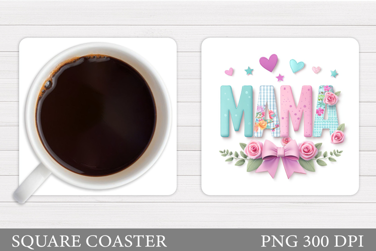 Mothers Day Coaster Design. Flowers Coaster Sublimation
