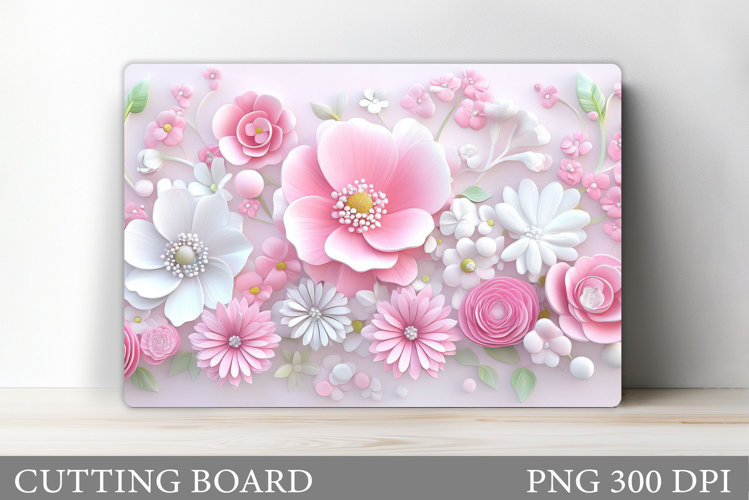 3D Flowers Cutting Board. Kitchen Cutting Board Sublimation