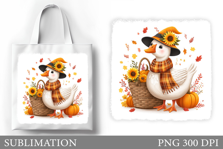 Fall Goose Tote Bag Sublimation. Fall Tote Bag Design