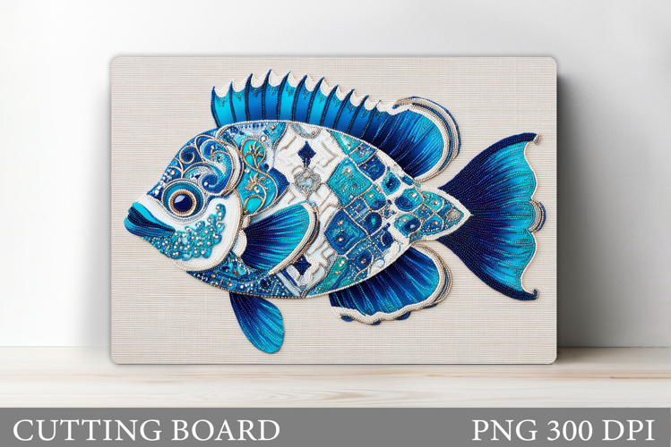 Fish Cutting Board Design. Fish Sublimation example image 1