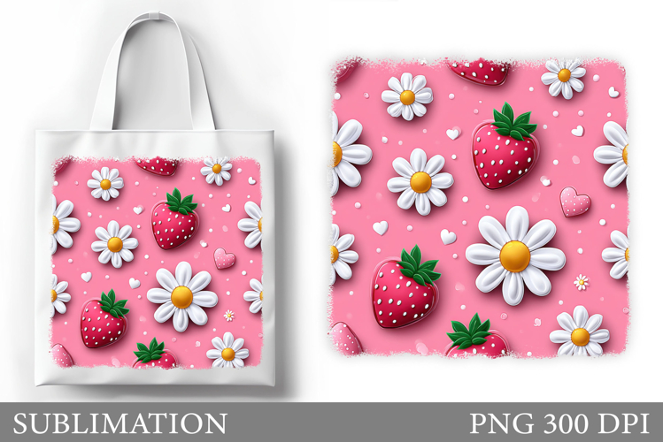 Strawberry Tote Bag Sublimation. Strawberry Sublimation