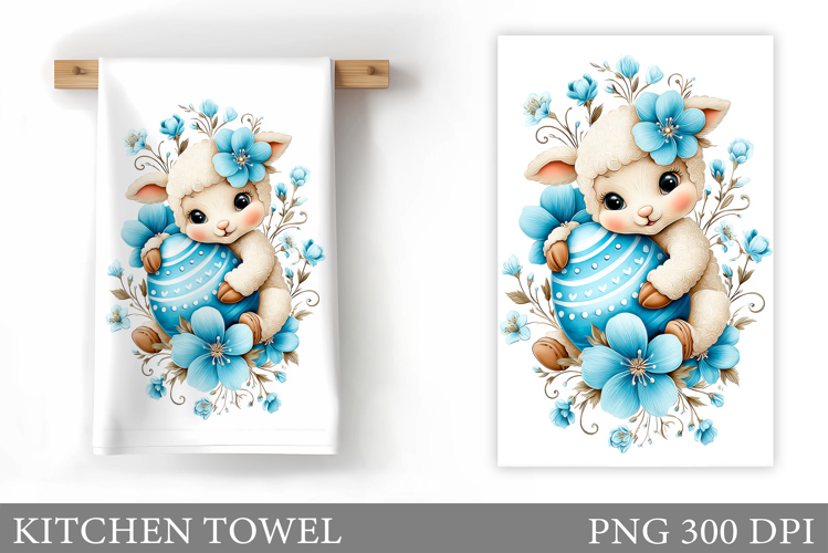 Easter Lamb Kitchen Towel. Easter Kitchen Towel Design