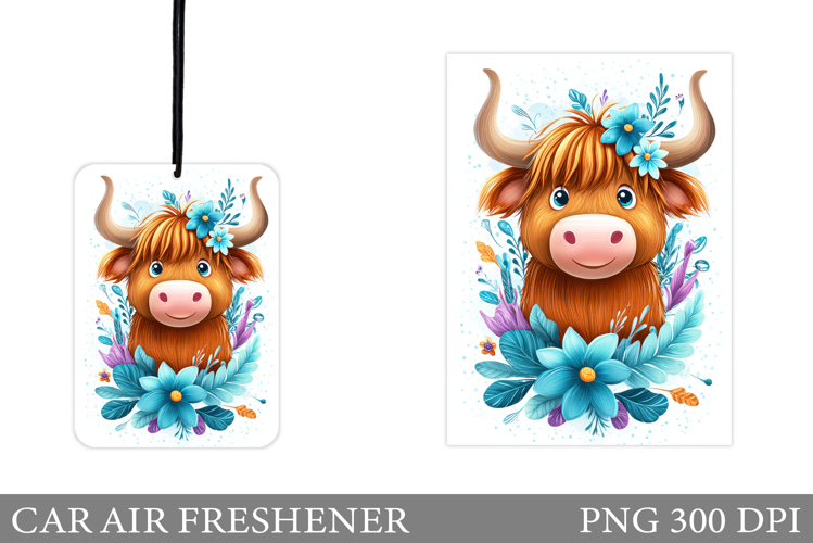 Cute Cow Car Air Freshener. Cute Cow Sublimation