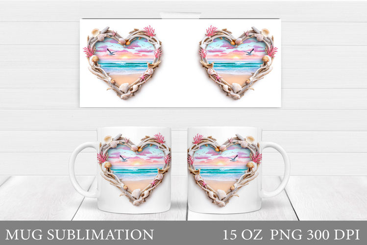 Sea Mug Wrap Design. Sea Sublimation