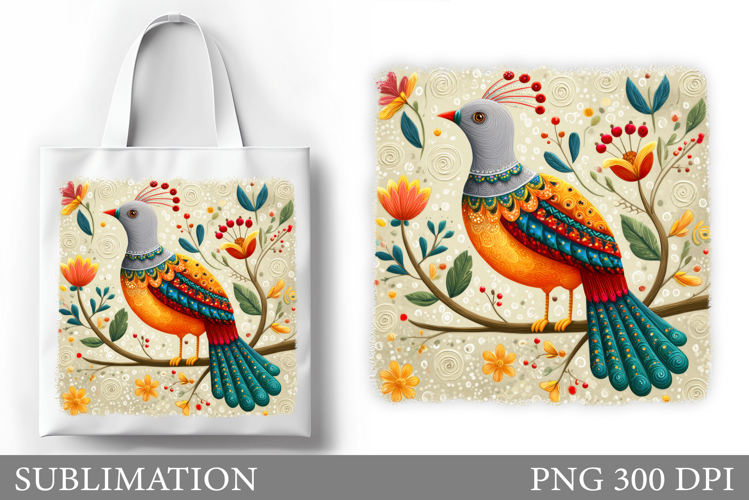 Bird Tote Bag Design. Cute Bird Sublimation