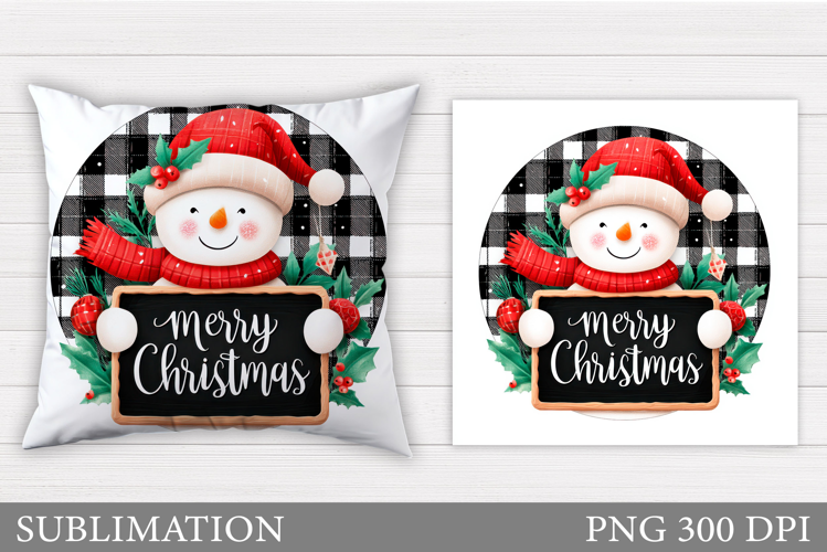 Merry Christmas Pillow Design. Christmas Pillow Sublimation