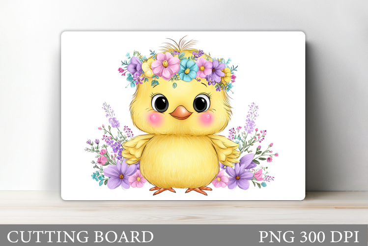 Cute Chick Cutting Board. Chick Flowers Cutting Board Design