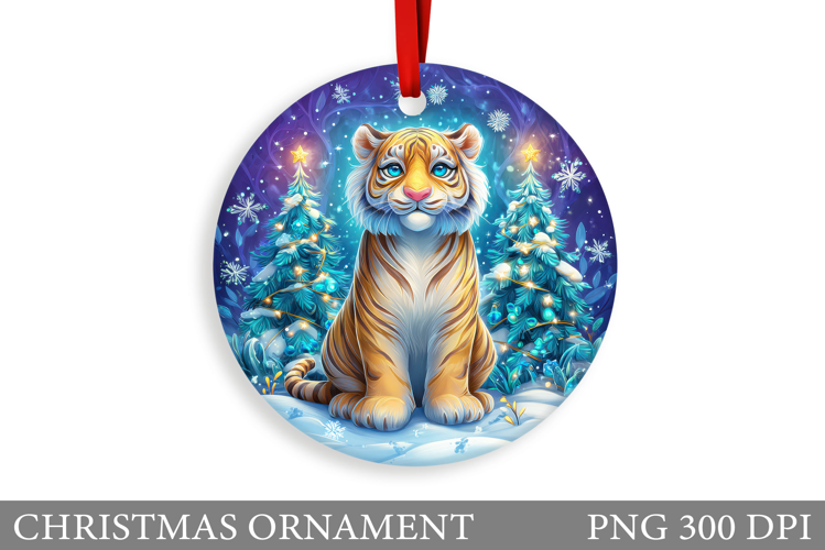 Cute Tiger Christmas Ornament. Christmas Ornament Design