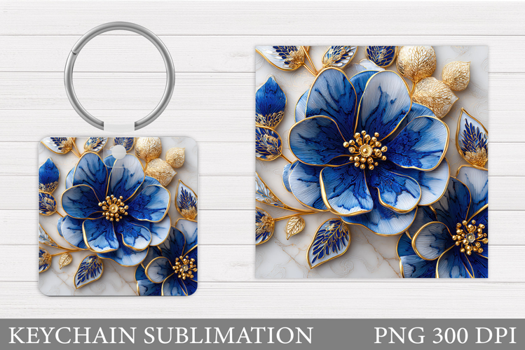 Flowers Keychain Design. Floral Keychain Sublimation