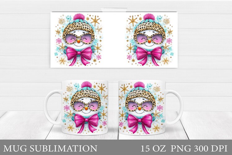 Cute Snowman Mug Design. Christmas Mug Sublimation example image 1