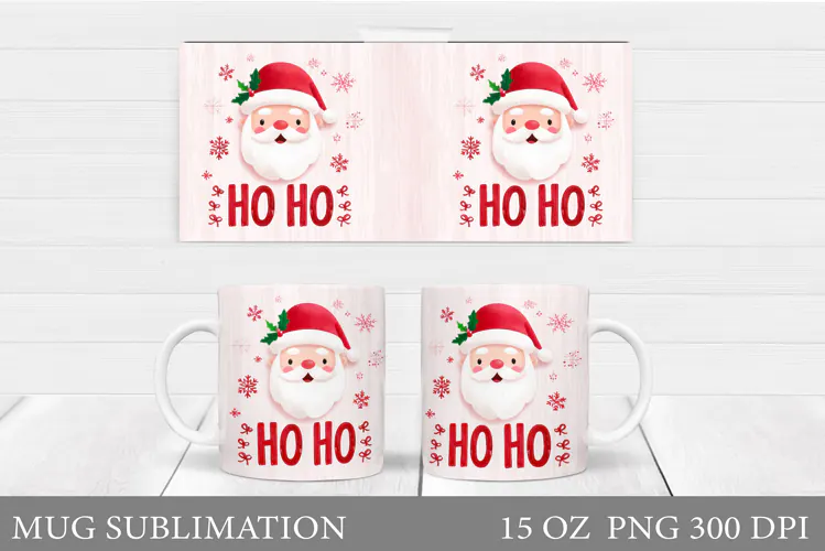 Santa Claus Mug Design. Christmas Mug Sublimation