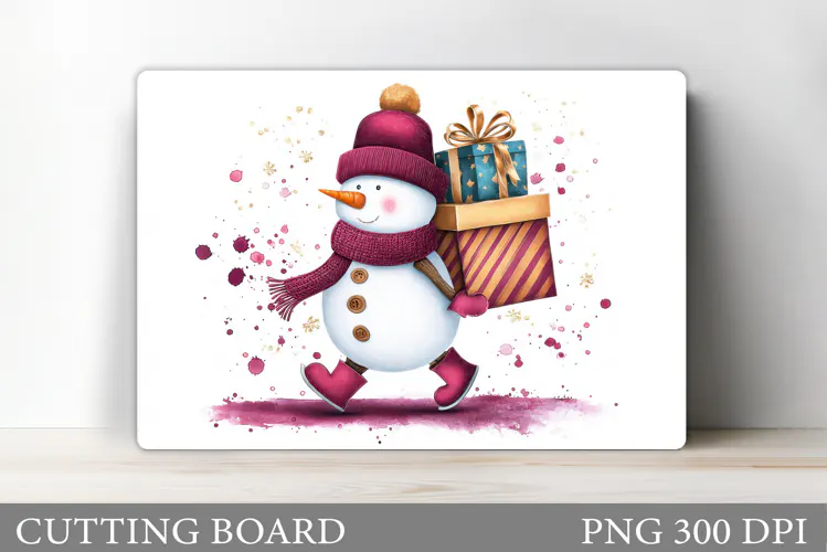 Snowman Cutting Board Design. Christmas Cutting Board