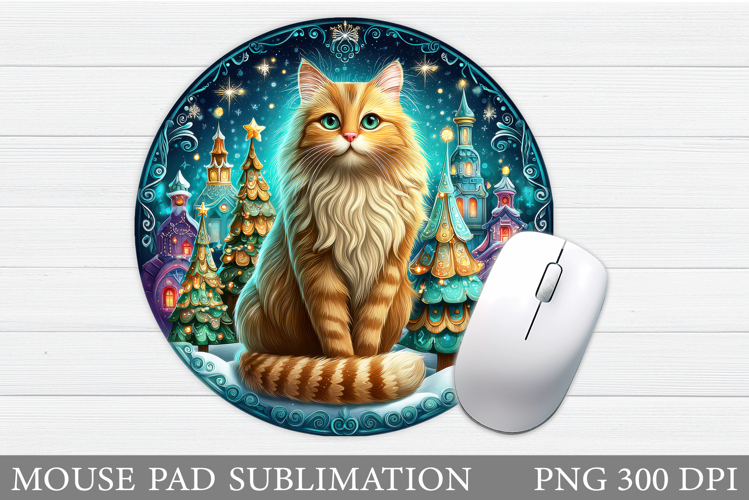 Christmas Cat Mouse Pad. Christmas Mouse Pad Sublimation