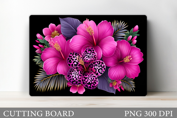 Hibiscus Cutting Board. Floral Cutting Board Sublimation