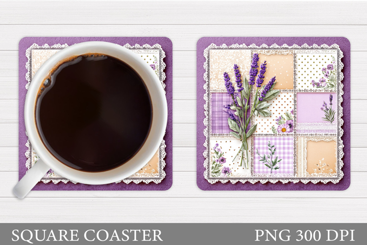Flowers Coaster Sublimation. Floral Coaster Design