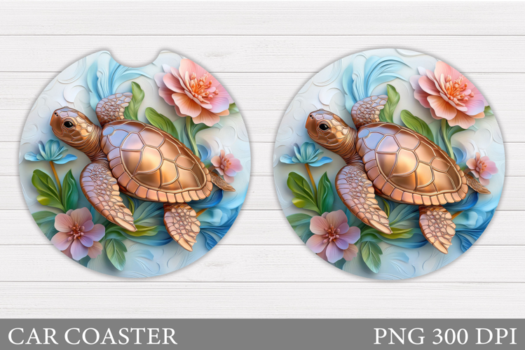 Turtle Car Coaster Design. Sea Turtle Car Coaster