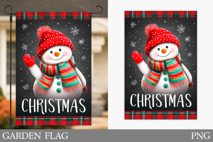 Cute Snowman Garden Flag. Christmas Garden Flag Design
