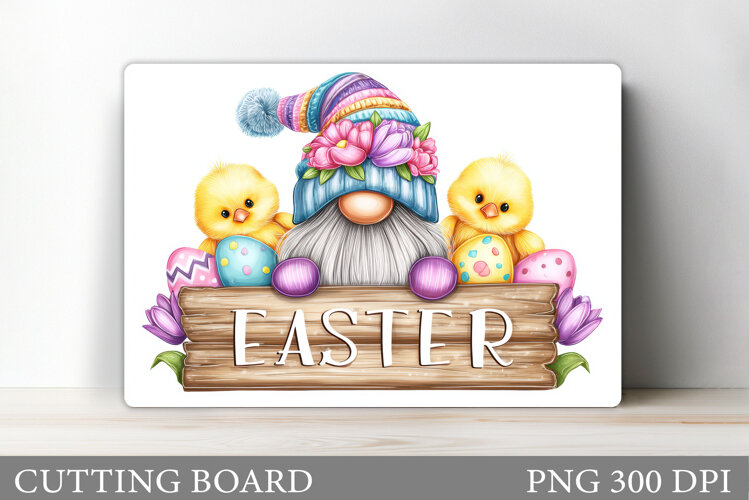 Easter Gnome Cutting Board. Easter Cutting Board Sublimation example image 1