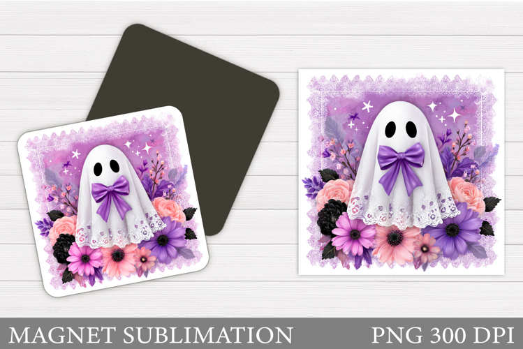 Cute Ghost Magnet Design. Halloween Pumpkin Magnet