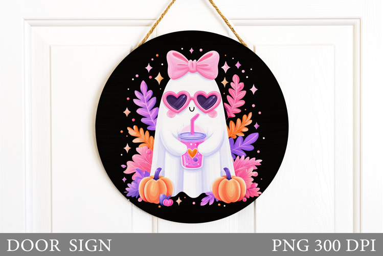 Halloween Ghost Door Sign. Halloween Door Sign Sublimation