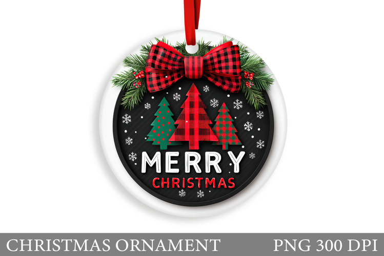 Christmas Ornament Sublimation. Merry Christmas Ornament
