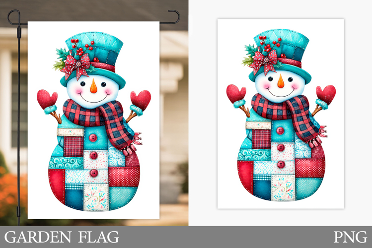 Cute Snowman Garden Flag. Christmas Garden Flag Design