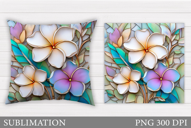 Tropical Flowers Pillow Design. Floral Pillow Sublimation