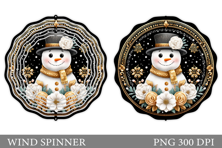 Cute Snowman Wind Spinner. Christmas Wind Spinner Design