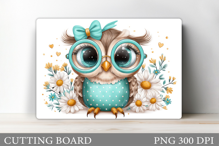 Cute Owl Cutting Board. Owl Flowers Kitchen Cutting Board