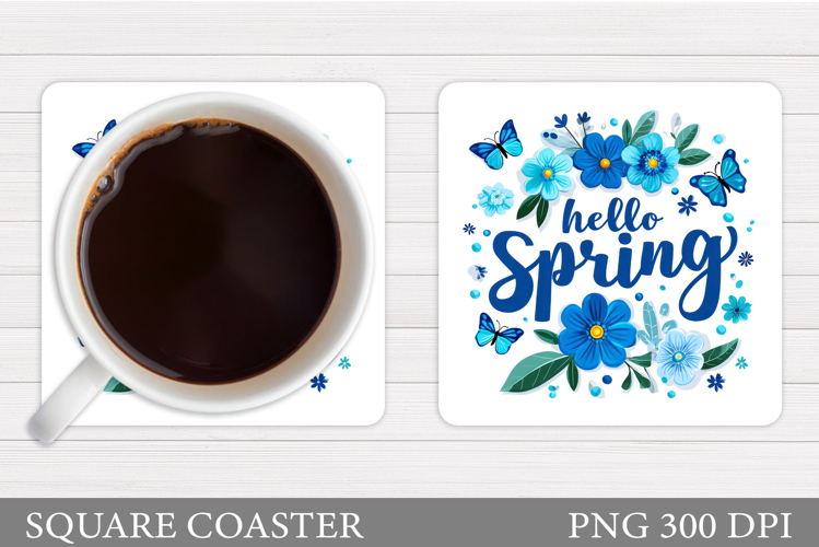 Spring Coaster Design. Flowers Coaster Sublimation
