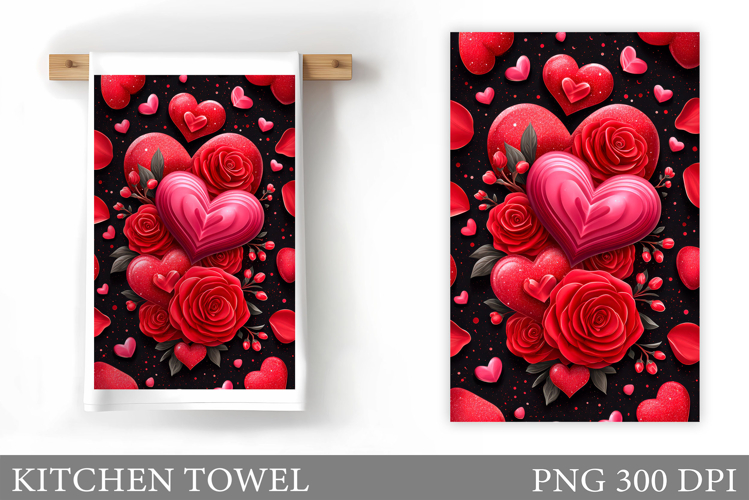 Roses Kitchen Towel. Flowers Kitchen Towel Design