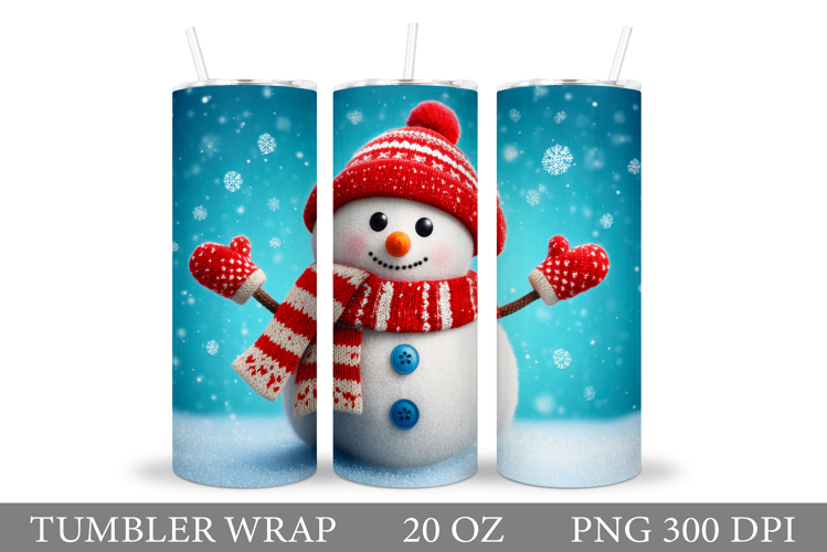 Cute Snowman Tumbler. Winter Tumbler Sublimation