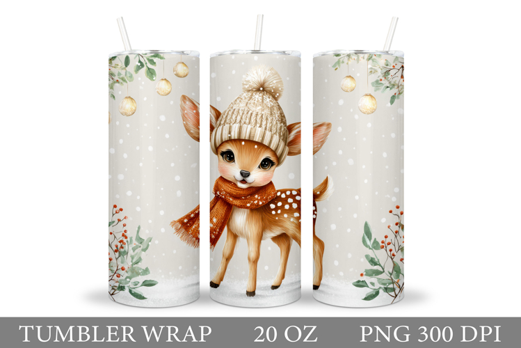 Christmas Deer Tumbler Design. Christmas Tumbler Sublimation