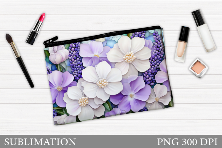 Flowers Makeup Bag Design. Flowers Sublimation