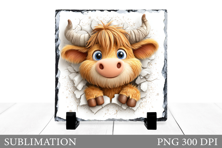 Cow Sublimation. Cute Cow Slate Sublimation